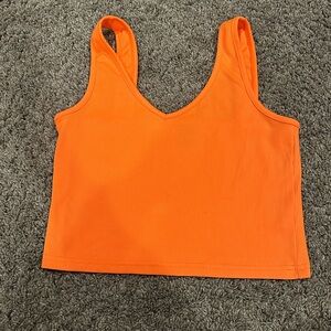 SHEIN Orange Ribbed Tank Top
